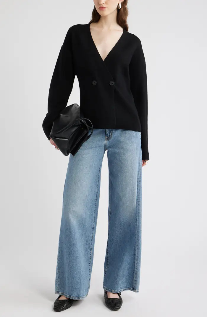 Double Breasted Merino Wool Blend Cardigan | Nordstrom