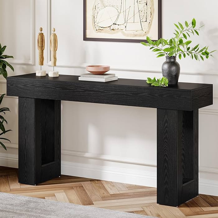 Tribesigns 63-Inch Long Console Table, Farmhouse Wooden Sofa Table Behind The Couch, Narrow Entry... | Amazon (US)