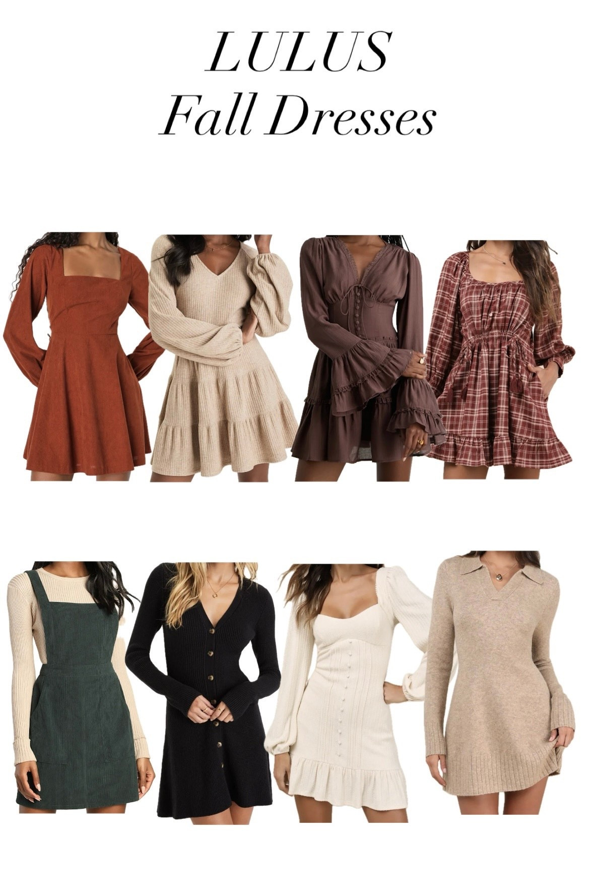 Fall dress inspo from Lulus 🍂 Perfect picks for family photos or cozy autumn days 🤎 #FallFashion #LulusFinds #FamilyPhotoOutfits#LTKStyleTip

#LTKFindsUnder100 #LTKSeasonal