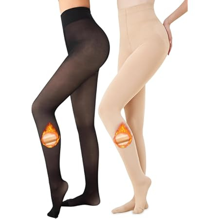 CozyWow Opaque Fleece Lined Tights for Women, Soft Warm Thermal Tights for Winter | Amazon (US)