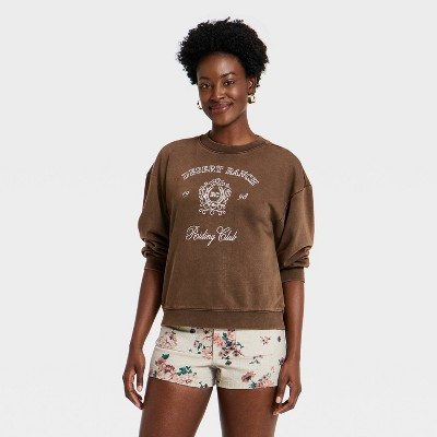 Women's Western Graphic Pullover Sweatshirt - Universal Thread™ Brown L | Target