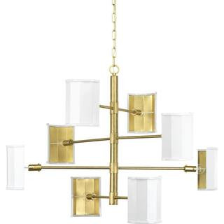 Progress Lighting Jeffrey Alan Marks Point Dume Collection Wandermere 8-Light Brushed Brass Chand... | The Home Depot