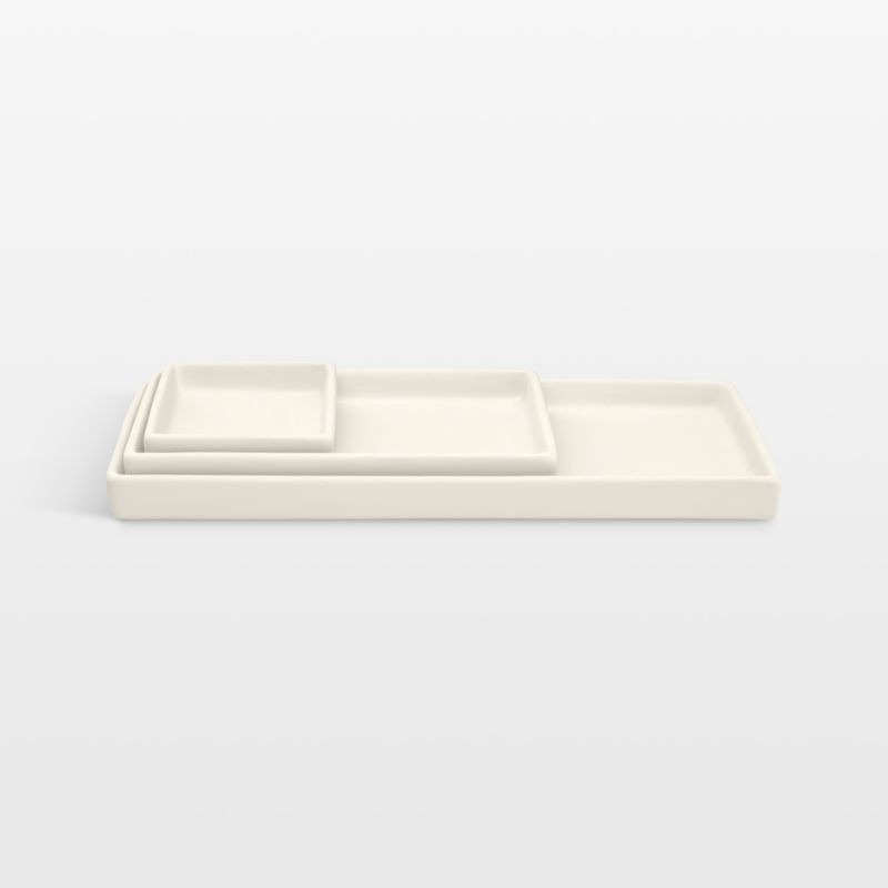 NeatMethod Bone White Ceramic Decorative Nesting Trays, Set of 3 + Reviews | Crate & Barrel | Crate & Barrel
