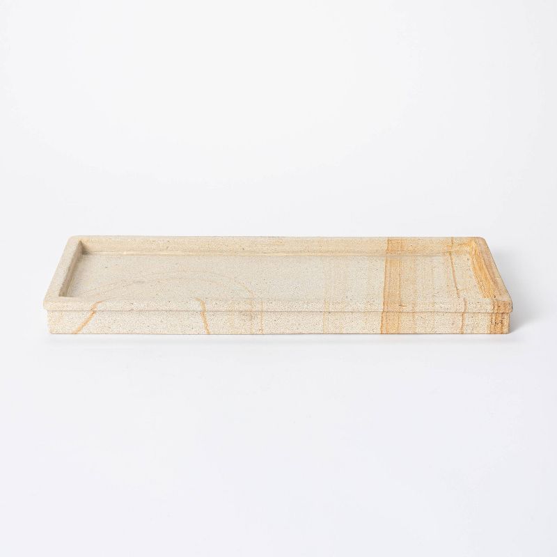 16&#34; Decorative Wood Stone Tray Natural - Threshold&#8482; designed with Studio McGee | Target