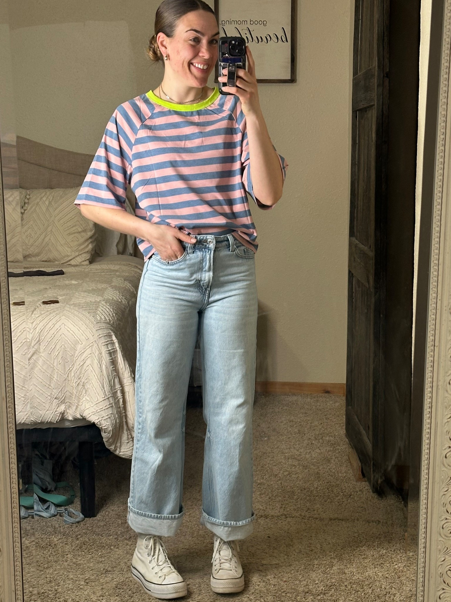 Kinda feel like I would have worn this in the 1993, but here we are. Loving the colors of this top though 

#LTKootd #LTKgrwm