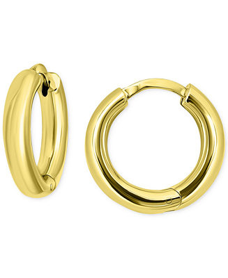 Small Hoop Earrings in 18k Gold-Plated Sterling Silver (also in Sterling Silver), 3/4" | Macy's