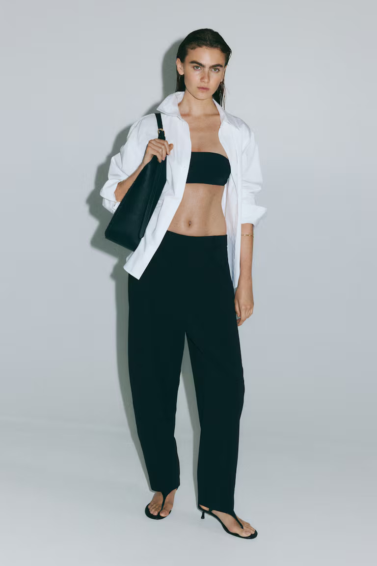 H & M - Jersey Barrel-Leg Pants - Black | H&M (US, CA, MX)