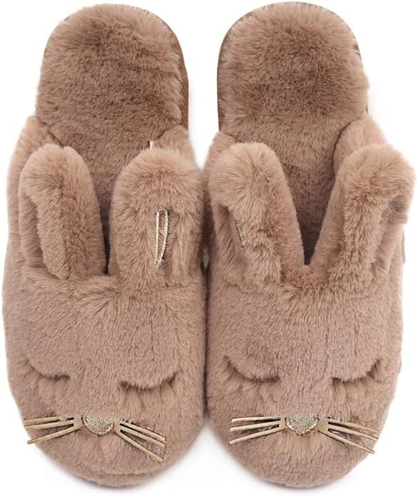 Caramella Bubble Bunny Slippers for Women Fuzzy Cute Animal Memory Foam Indoor House Slippers Eas... | Amazon (US)
