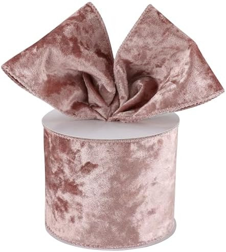 MAYREEL Teal Christmas Velvet Ribbon Wired 4" x 10 Yards Extra Wide Teal Ribbon for Christmas Tre... | Amazon (US)