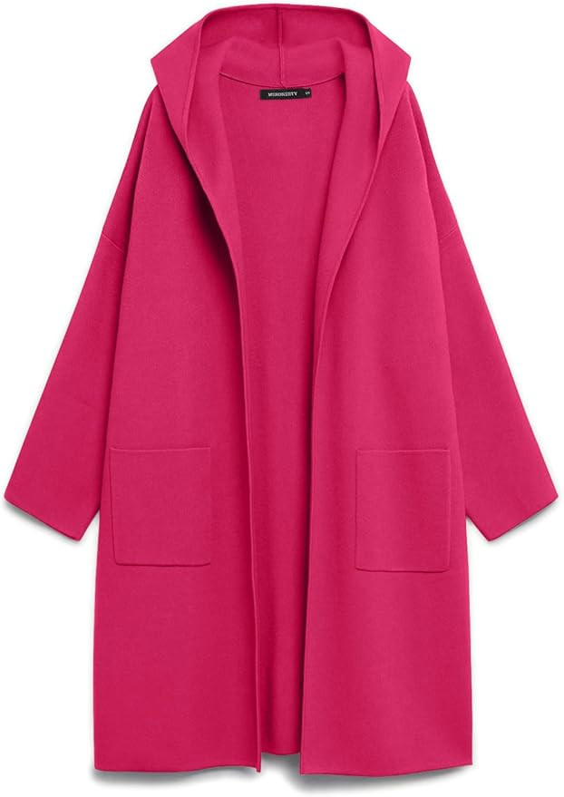 MEROKEETY Women's 2024 Long Sleeve Hooded Cardigan Dressy Open Front Knit Sweater Coat with Pocke... | Amazon (US)