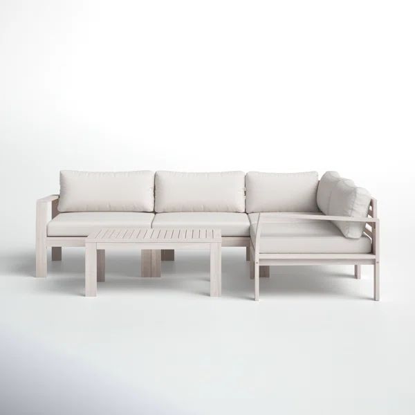 Solid Wood 3 - Person Seating Group with Cushions | Wayfair North America