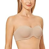 DELIMIRA Women's Strapless Bra Unlined Underwire Minimizer Plus Size Support Black 36F at Amazon ... | Amazon (US)