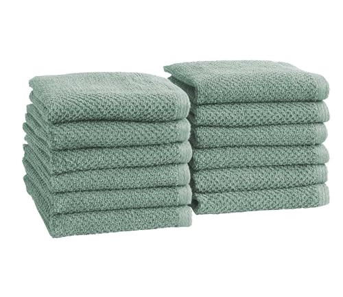 Great Bay Home Green Washcloth Set – 100% Cotton 12-Pack 13"x13", Absorbent & Quick-Drying, Soft & Durable | Amazon (US)