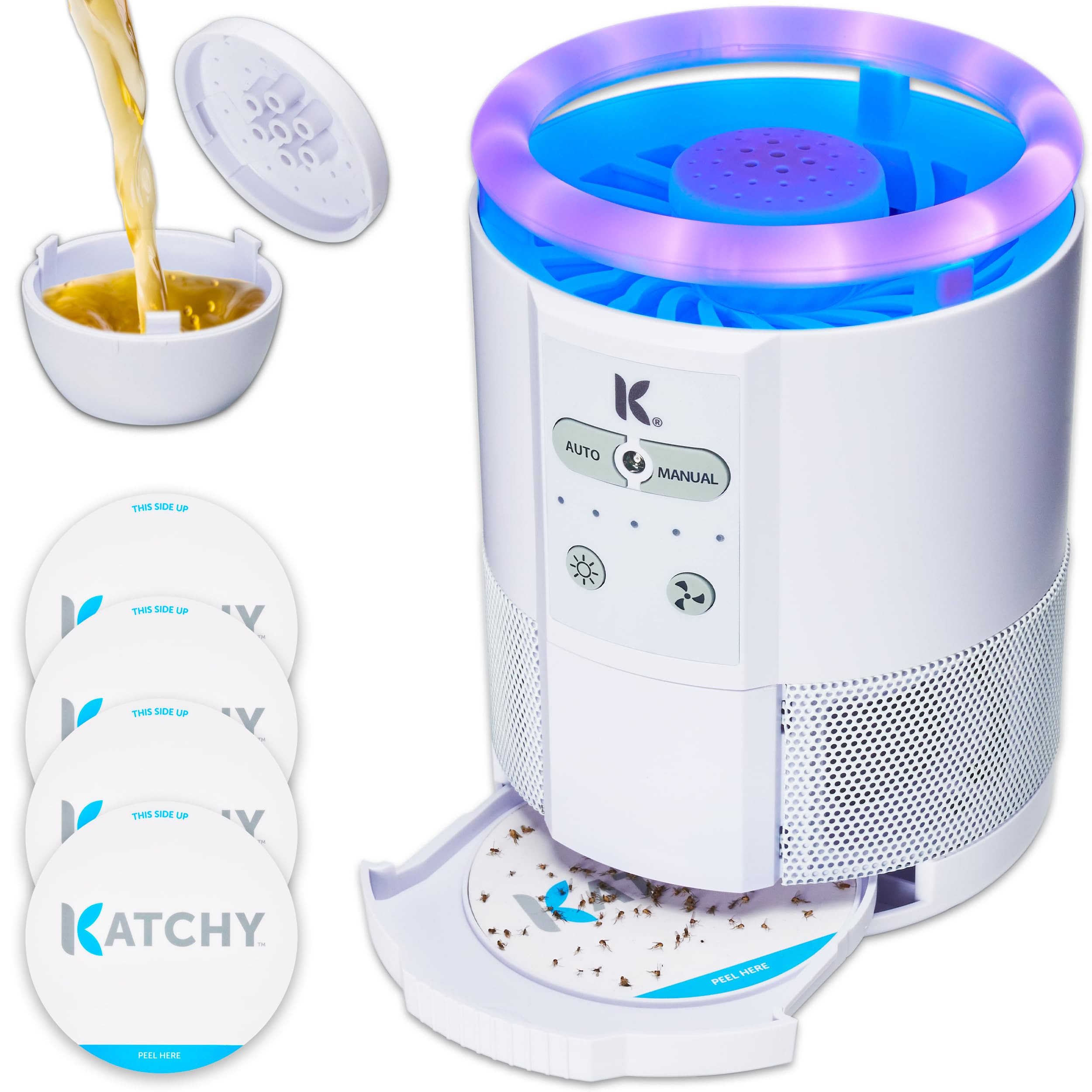 Katchy Duo Indoor Insect Trap with Scent Pod - Fan Powered with UV Light - Fruit Fly Traps for In... | Amazon (US)
