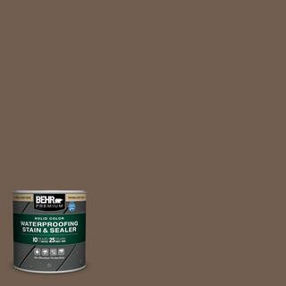 8 oz. #PFC-35 Rich Brown Solid Color Waterproofing Exterior Wood Stain and Sealer Sample | The Home Depot