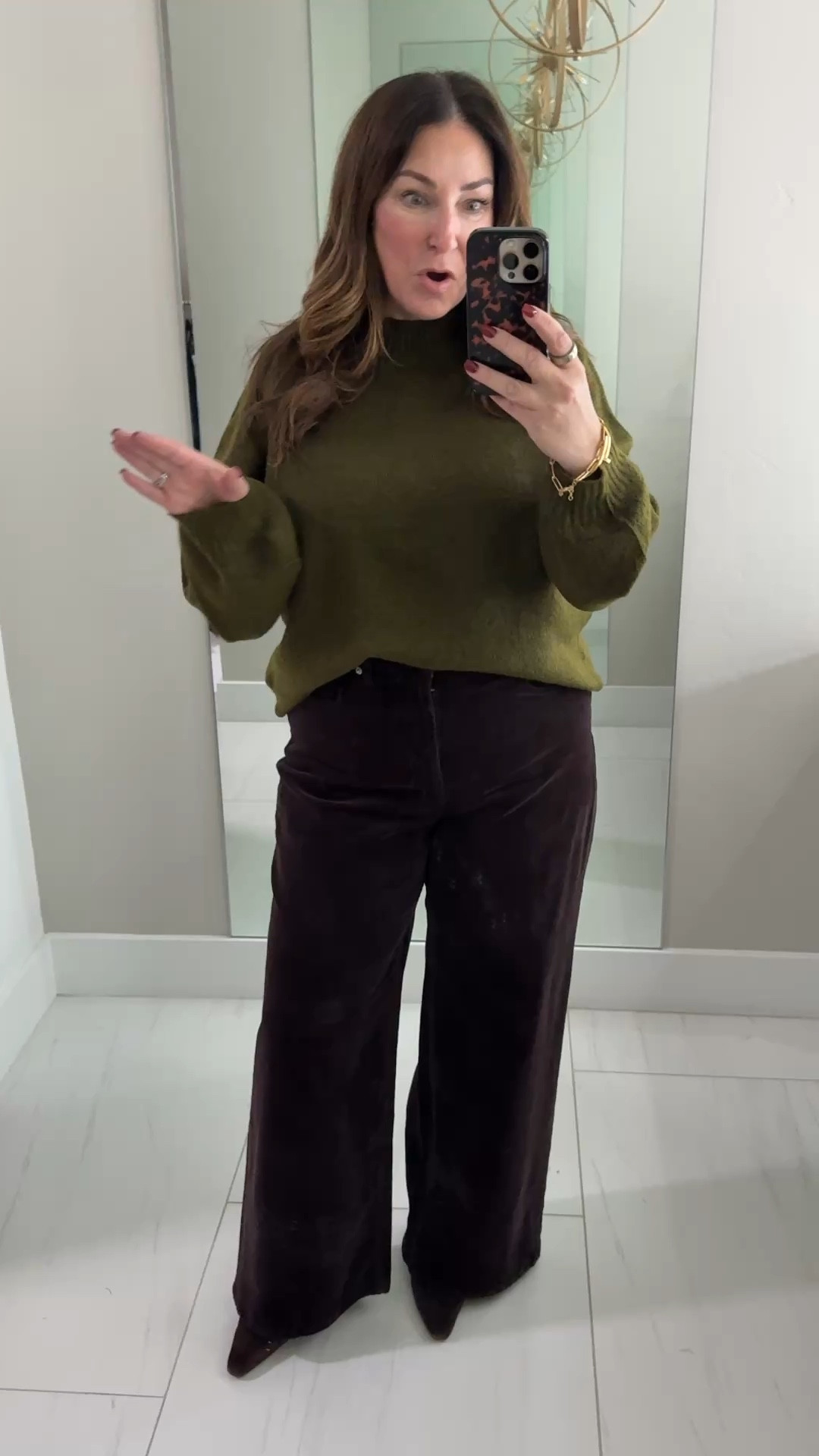 Spanx just dropped ✨NEW✨ corduroy and I'm loving this dark brown color 🙌🏻 These pants also have slimming panels plus some stretch to the waistband | Wearing sweater, L and Pants XL Petite 

 

#LTKSeasonal #LTKOver40 #LTKMidsize