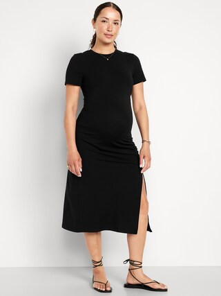 Maternity Short-Sleeve Ruched Dress | Old Navy (US)