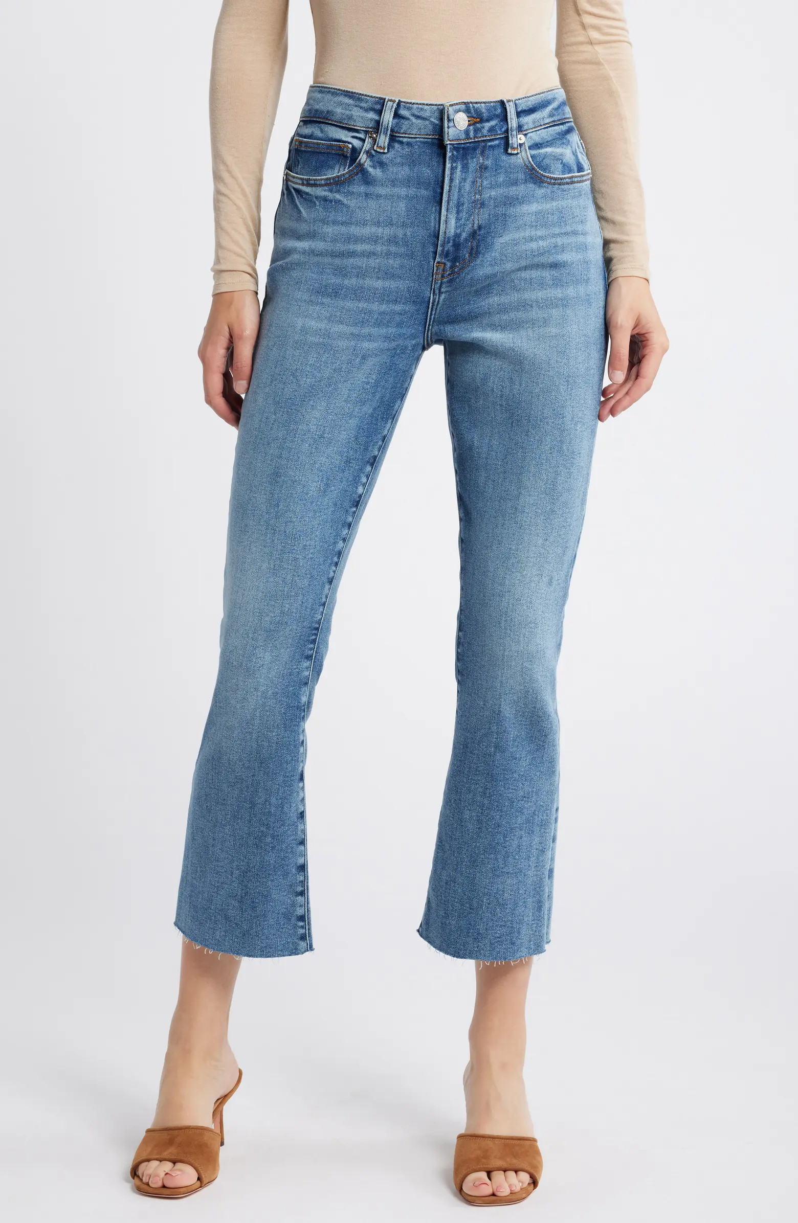 FRAME Le Crop Raw Hem Mini Bootcut Jeans | Nordstrom | Nordstrom