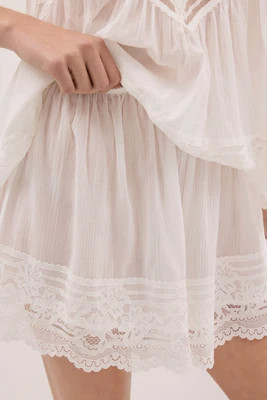 ELISA WHITE COTTON SHEER SHORT | DISSH