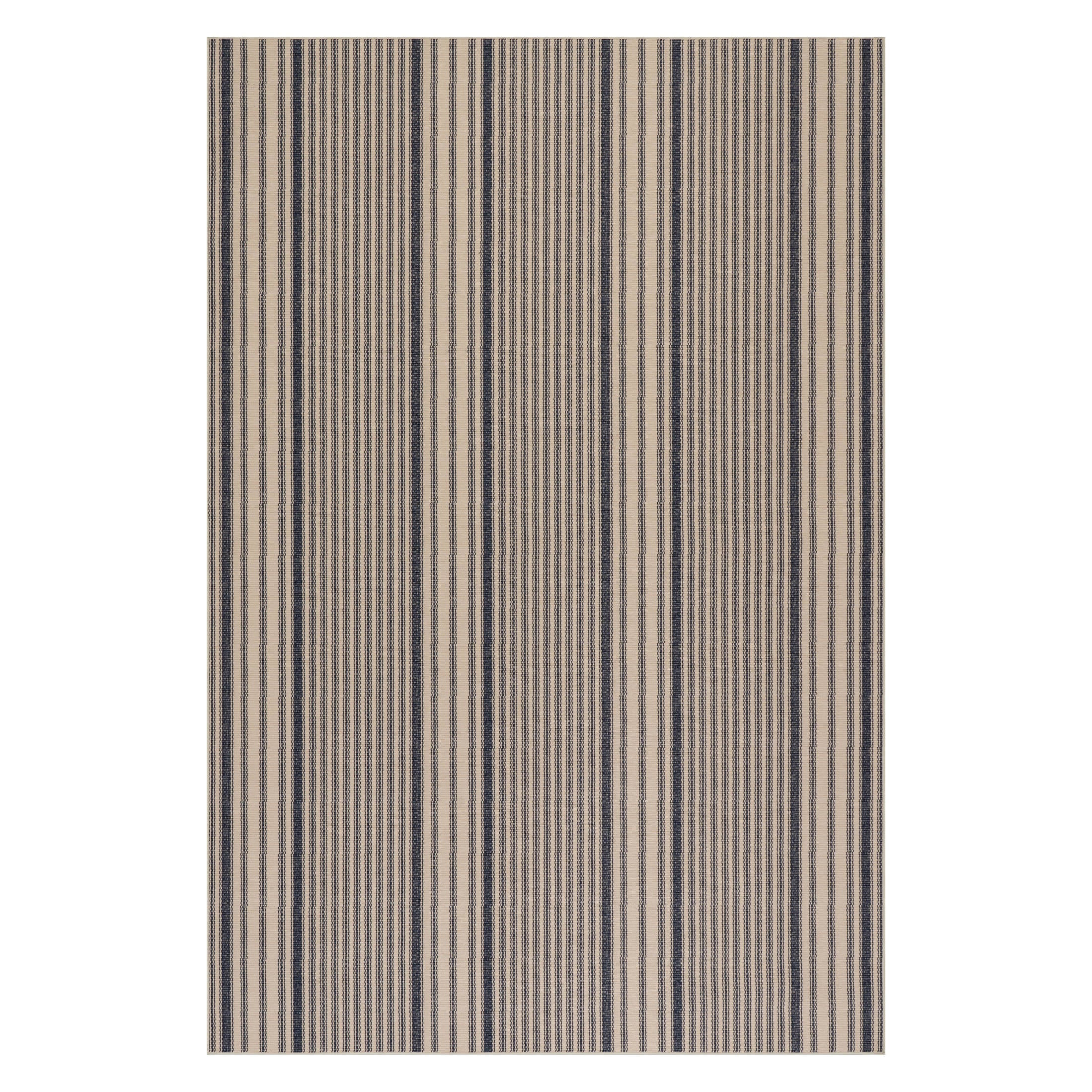Clemira Coastal Striped Machine Washable Rug | Navy | Annie Selke