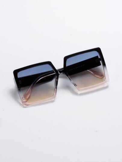 Acrylic Frame Ombre Lens Sunglasses | SHEIN