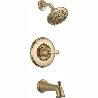 Delta Linden 1-Handle 1-Spray Tub and Shower Faucet Trim Kit in Champagne Bronze (Valve Not Inclu... | The Home Depot