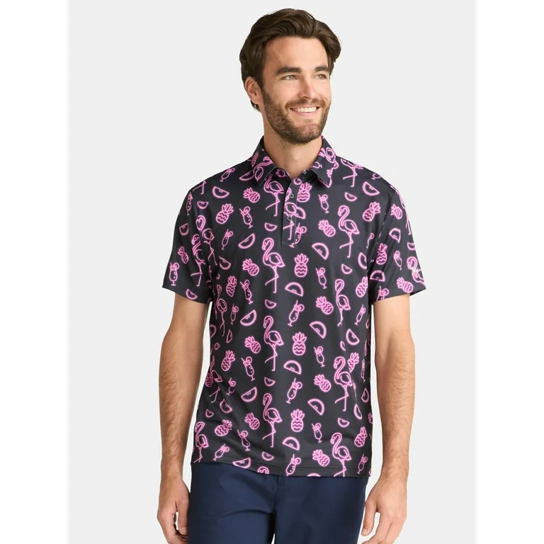 Birdie Bound Novelty Print Golf Polo Shirt, Men's & Big Men's Sizes S-5XL | Walmart (US)