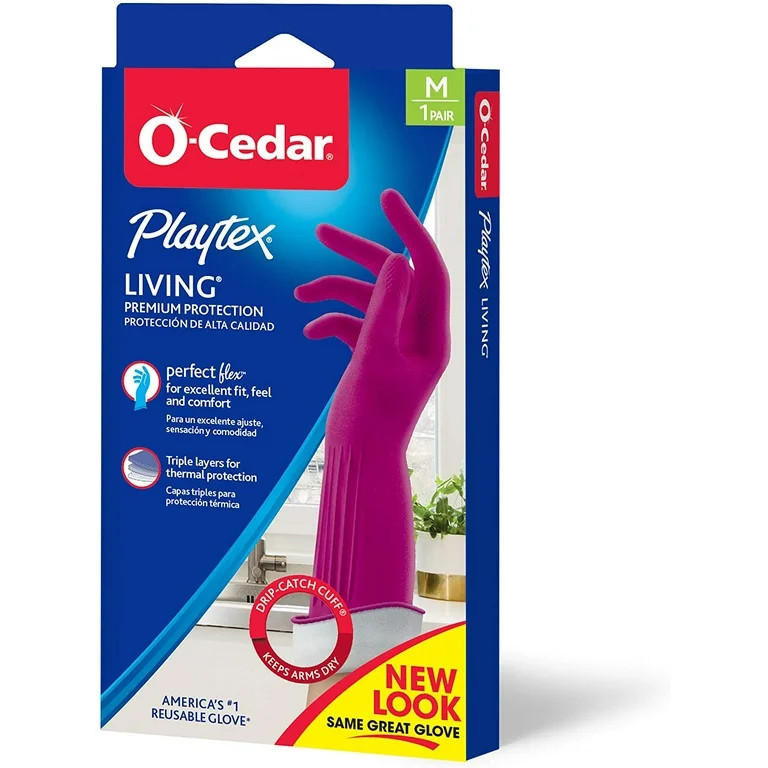 Playtex Living Reuseable Rubber Cleaning Gloves (Medium, 1 Pair), Premium Protection Reusable Hou... | Walmart (US)