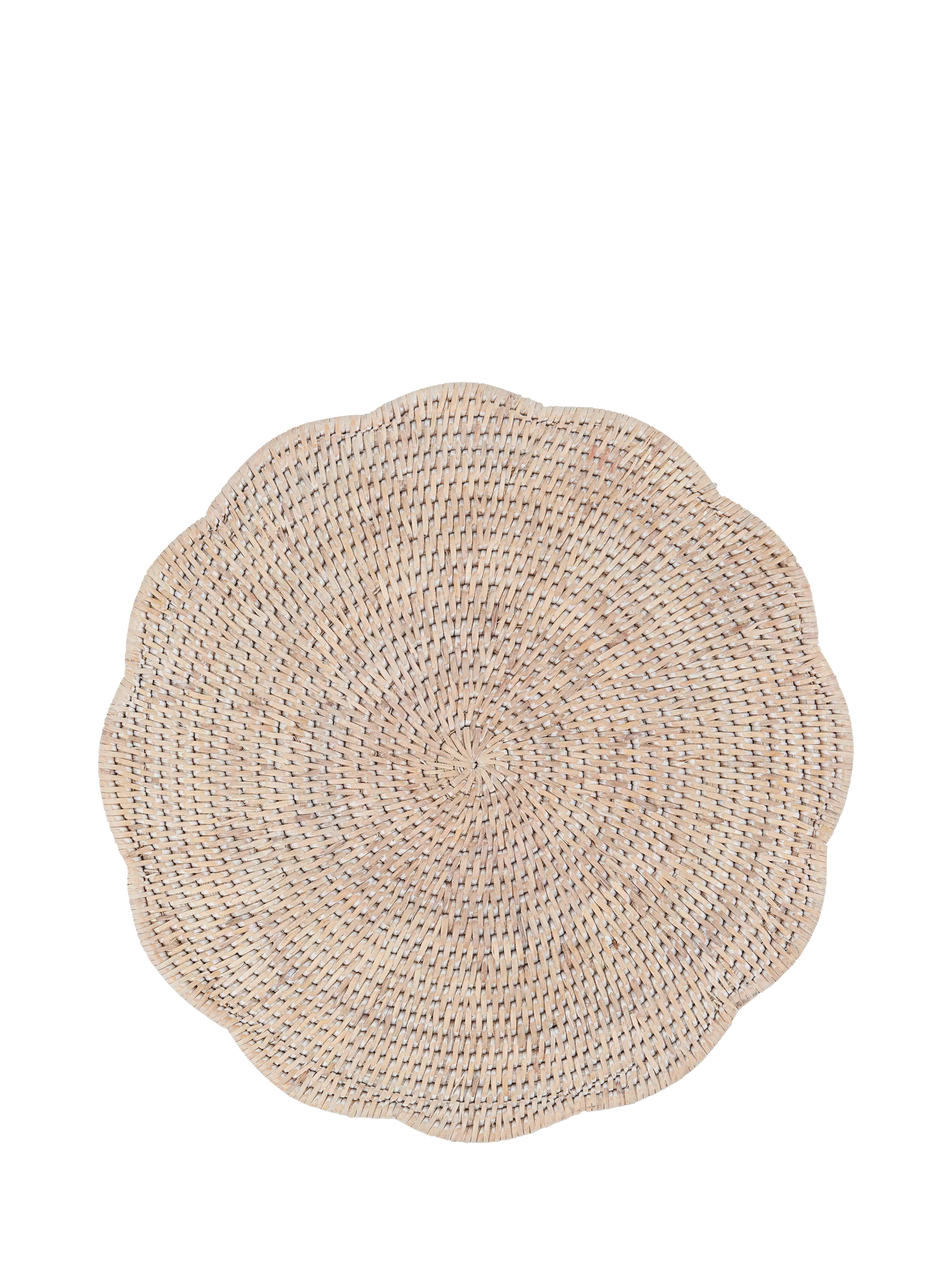 Ashcroft Rattan Scalloped Placemats, Set of 6 | John Lewis (UK)