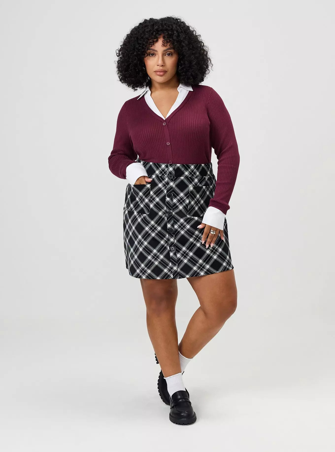 Corduroy Button-Front Mini Skirt | Torrid (US & Canada)