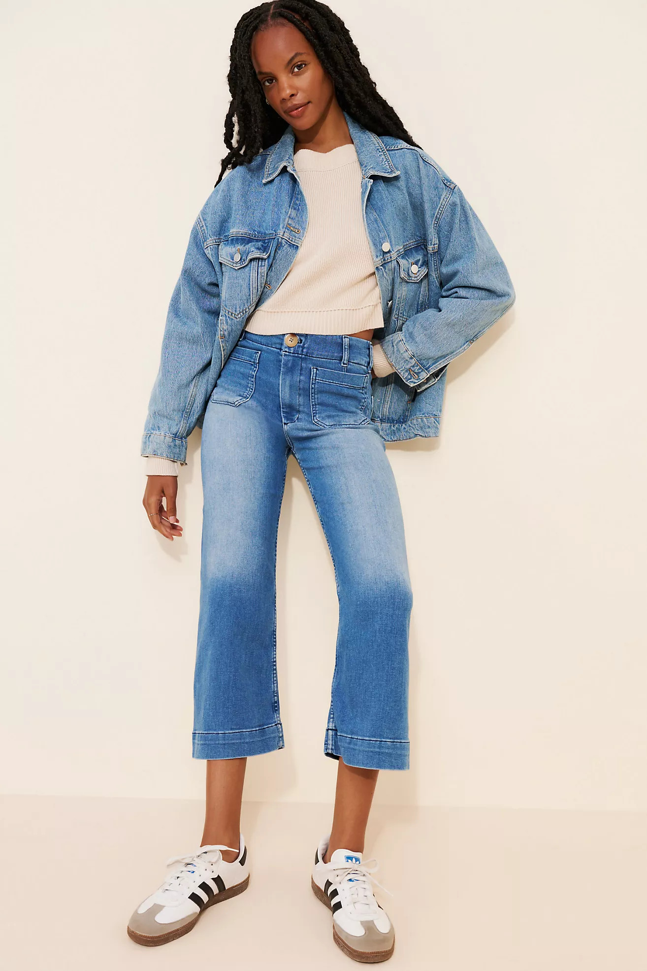 Maeve The Denim Colette Cropped Wide-Leg Jeans | Anthropologie (US)