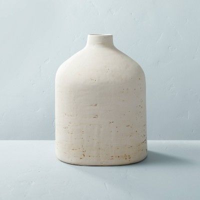12&#34; Distressed Ceramic Vase Natural Cream - Hearth &#38; Hand&#8482; with Magnolia | Target