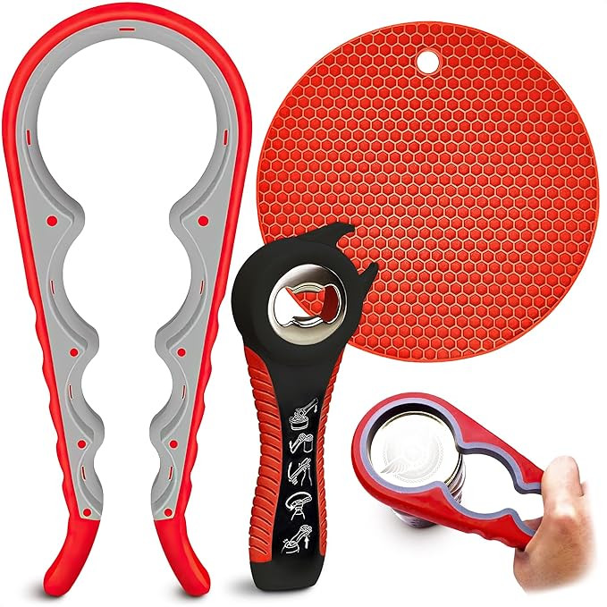 Silicone Jar Opener Gripper Pad - 3Pcs Nonslip Bottle Opener Rubber Jar Opener Gripper Pad Kitche... | Amazon (US)
