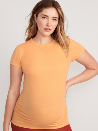 Maternity UltraLite All-Day Rib-Knit Cutout T-Shirt | Old Navy (US)