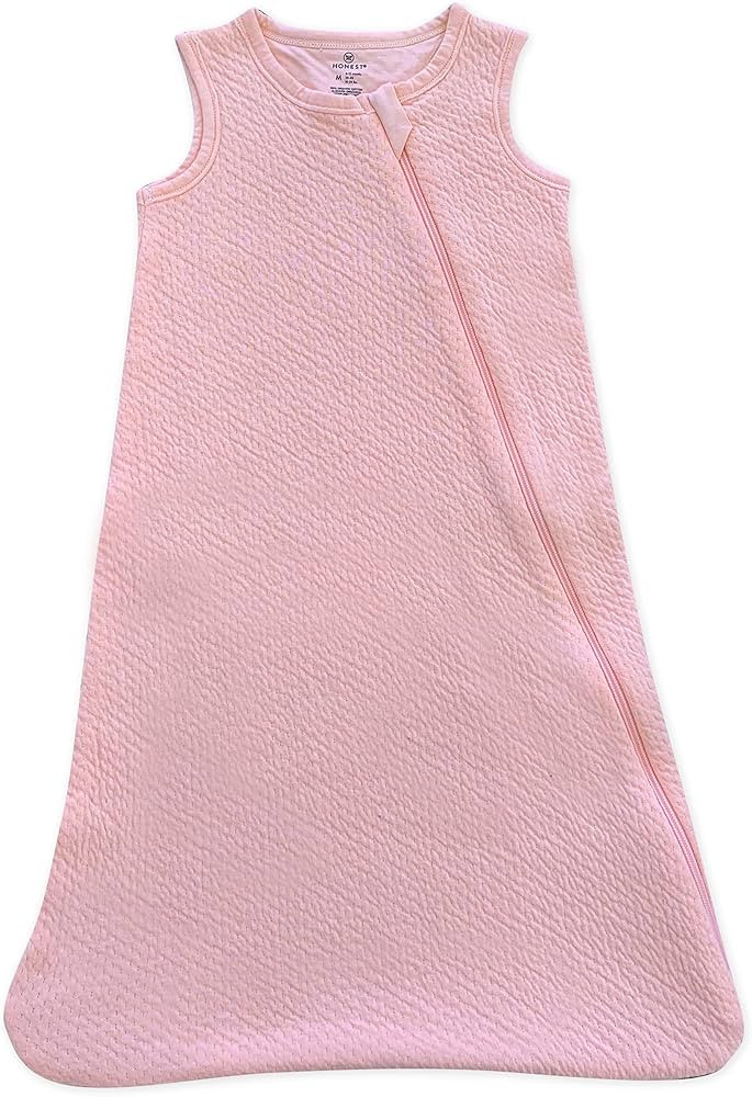 HonestBaby Organic Cotton Matelasse Wearable Blanket, Pink, Large | Amazon (US)