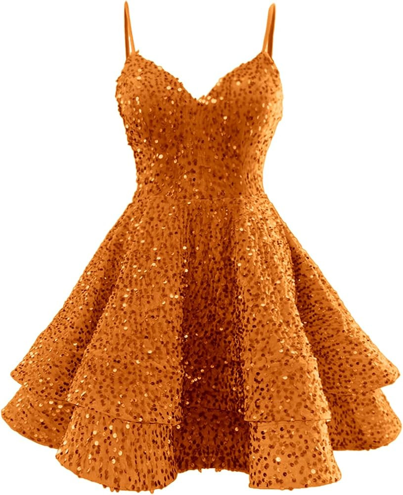 Sequin Homecoming Dresses Tiered for Teens 2026 Short Sparkly Prom | Amazon (US)