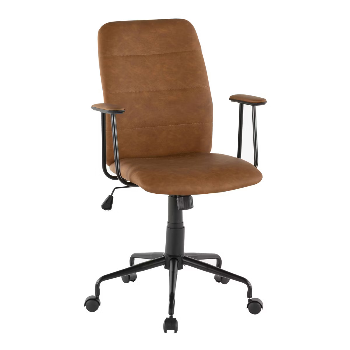 Fredrick Contemporary Office Chair Faux Leather Brown - LumiSource | Target