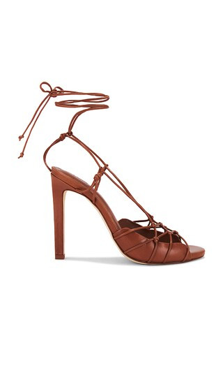 Colette Lace Up High Sandal in Cognac | Revolve Clothing (Global)