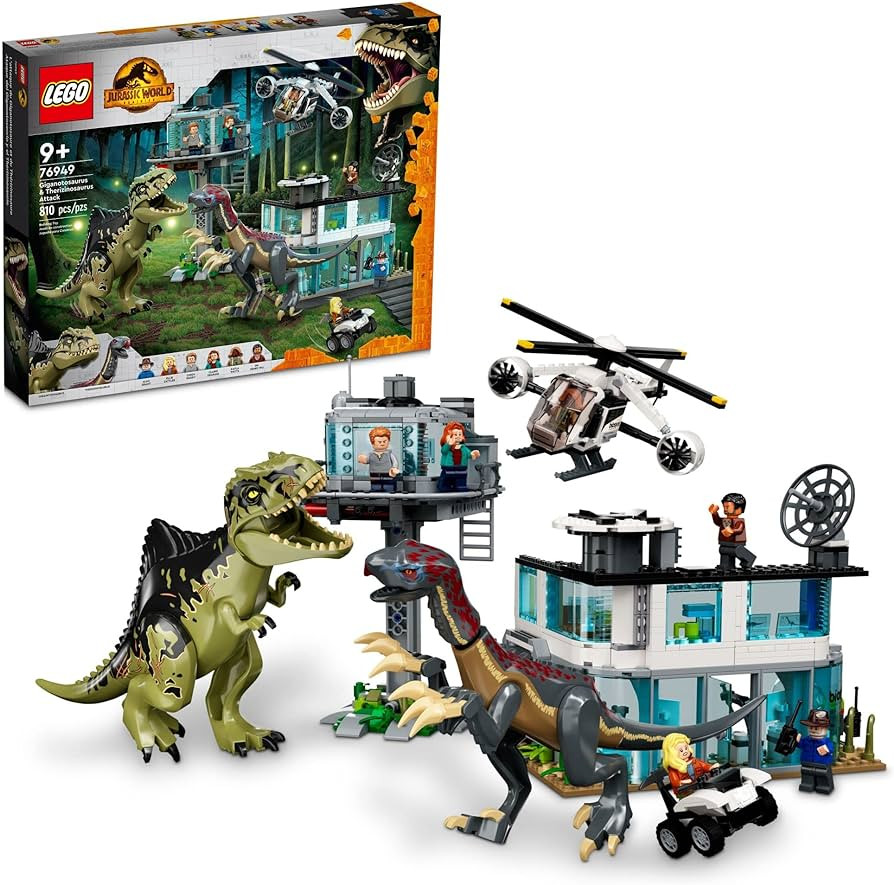 LEGO Jurassic World Giganotosaurus & Therizinosaurus Attack 76949 with 2 Dinosaur Toy Figures, AT... | Amazon (US)