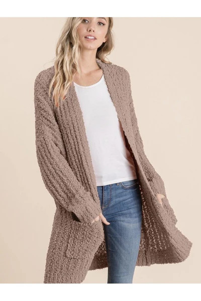 Paulina Popcorn Cardigan in Mocha | Indigo Closet 