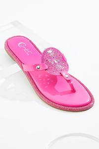 Rhinestone Trim Medallion Sandals | Cato Fashions