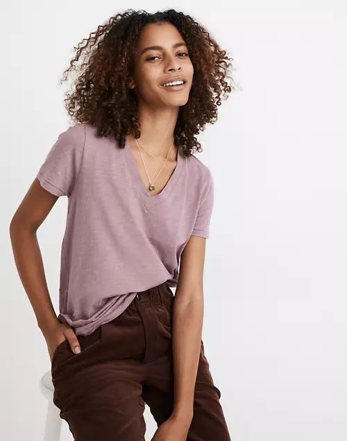 Whisper Cotton V-Neck Tee | Madewell