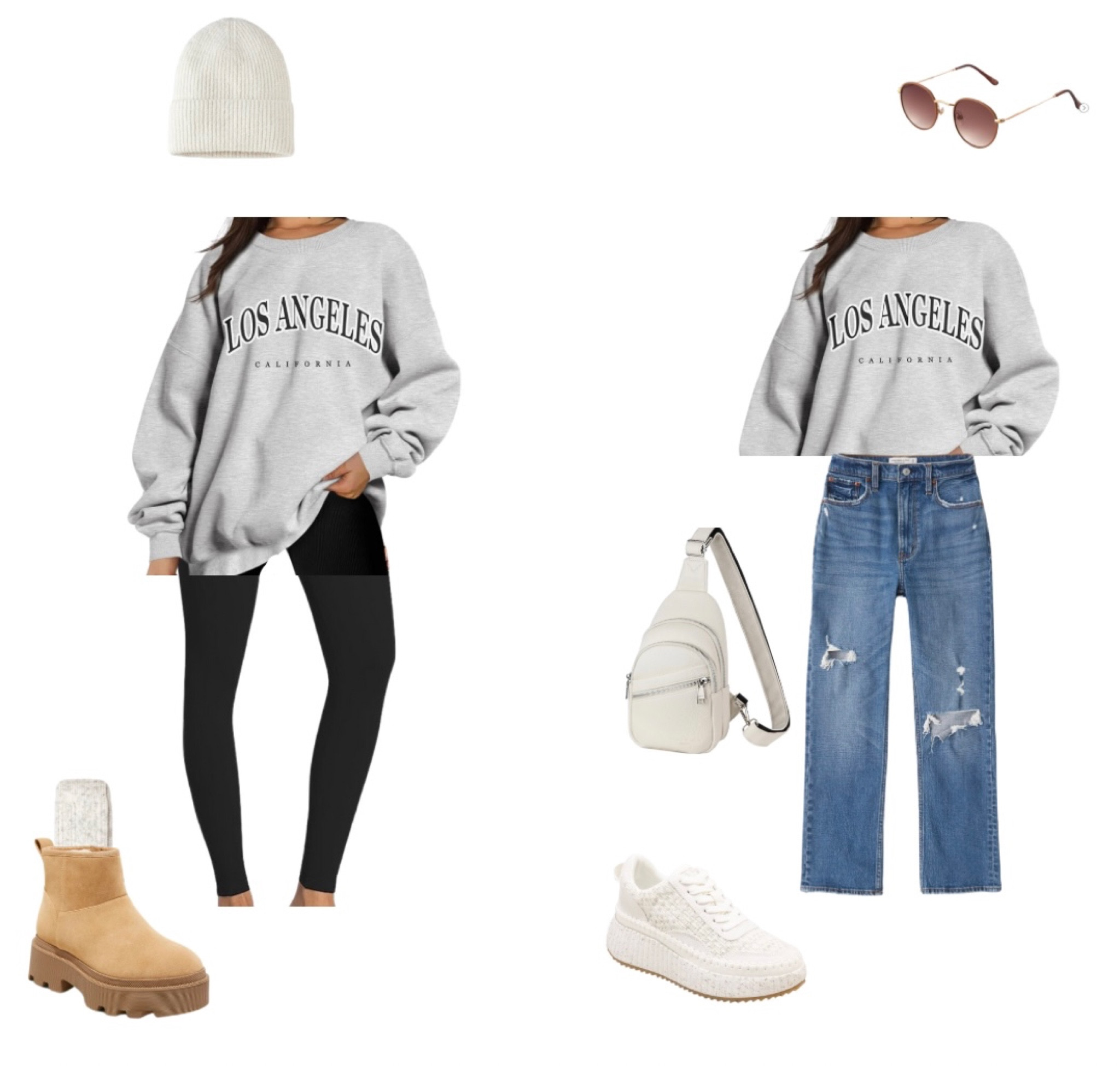 2 ways to style this cute LA sweatshirt! I’m a L in the sweatshirt (I’m a normal L, it’s pretty oversized!), L in the leggings, size 10 (31) in the jeans!

#LTKmidsize #LTKstyletip #LTKfindsunder50