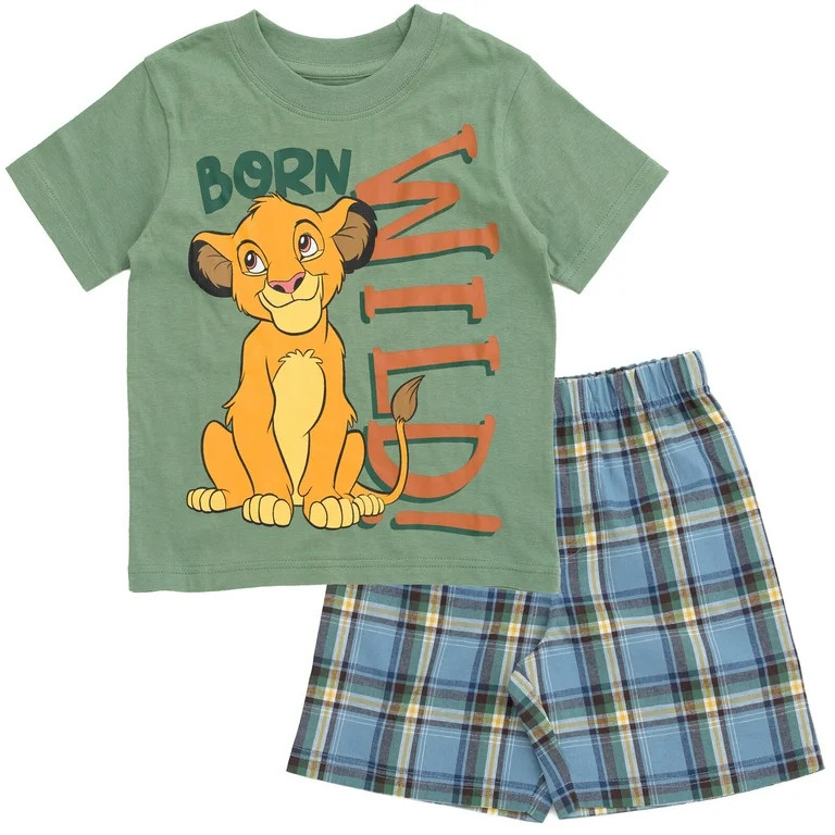 Disney Lion King Simba Little Boys T-Shirt and Shorts Outfit Set Toddler to Big Kid | Walmart (US)