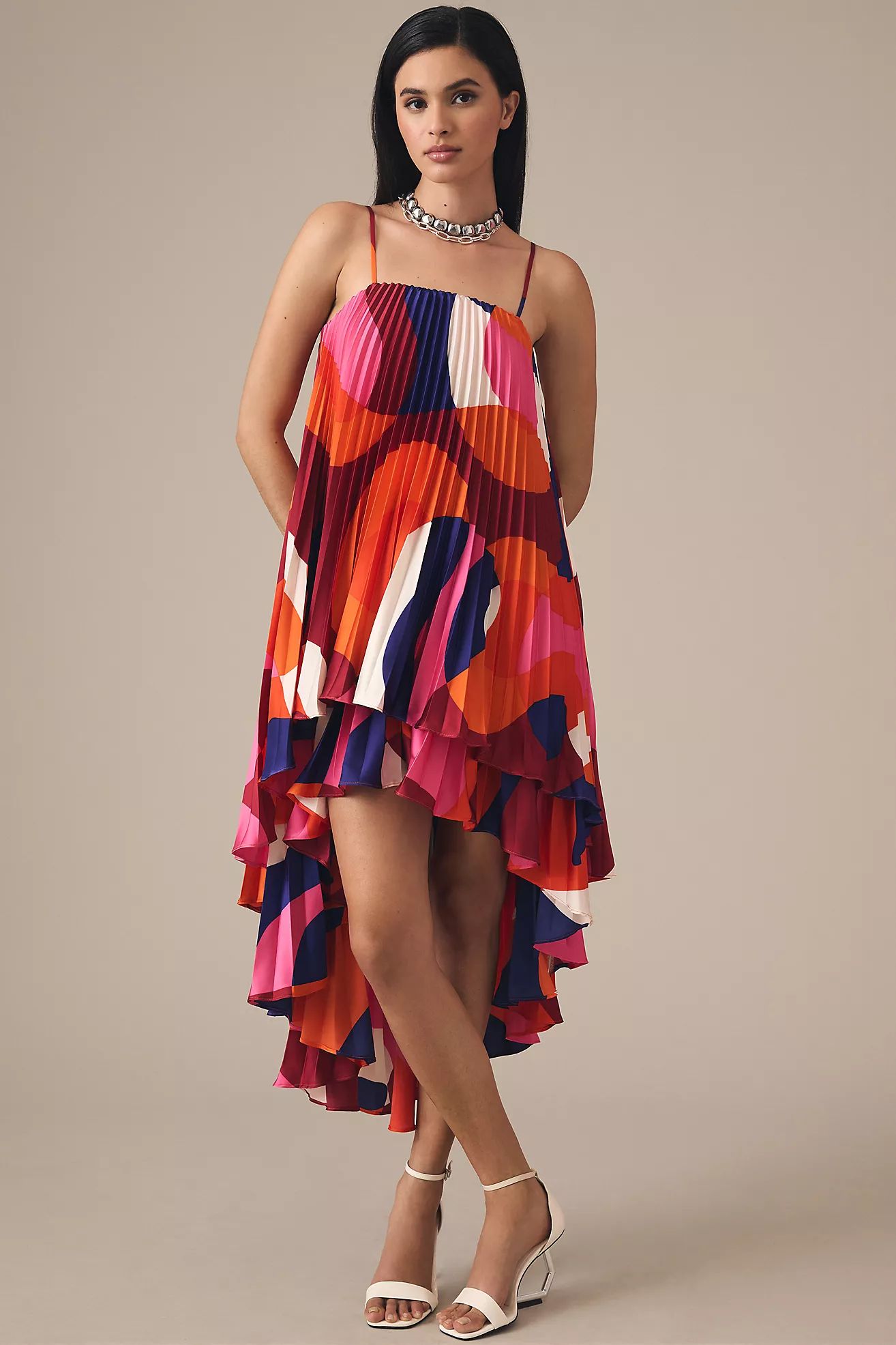 Hutch Tiered High-Low Pleated Dress | Anthropologie (US)