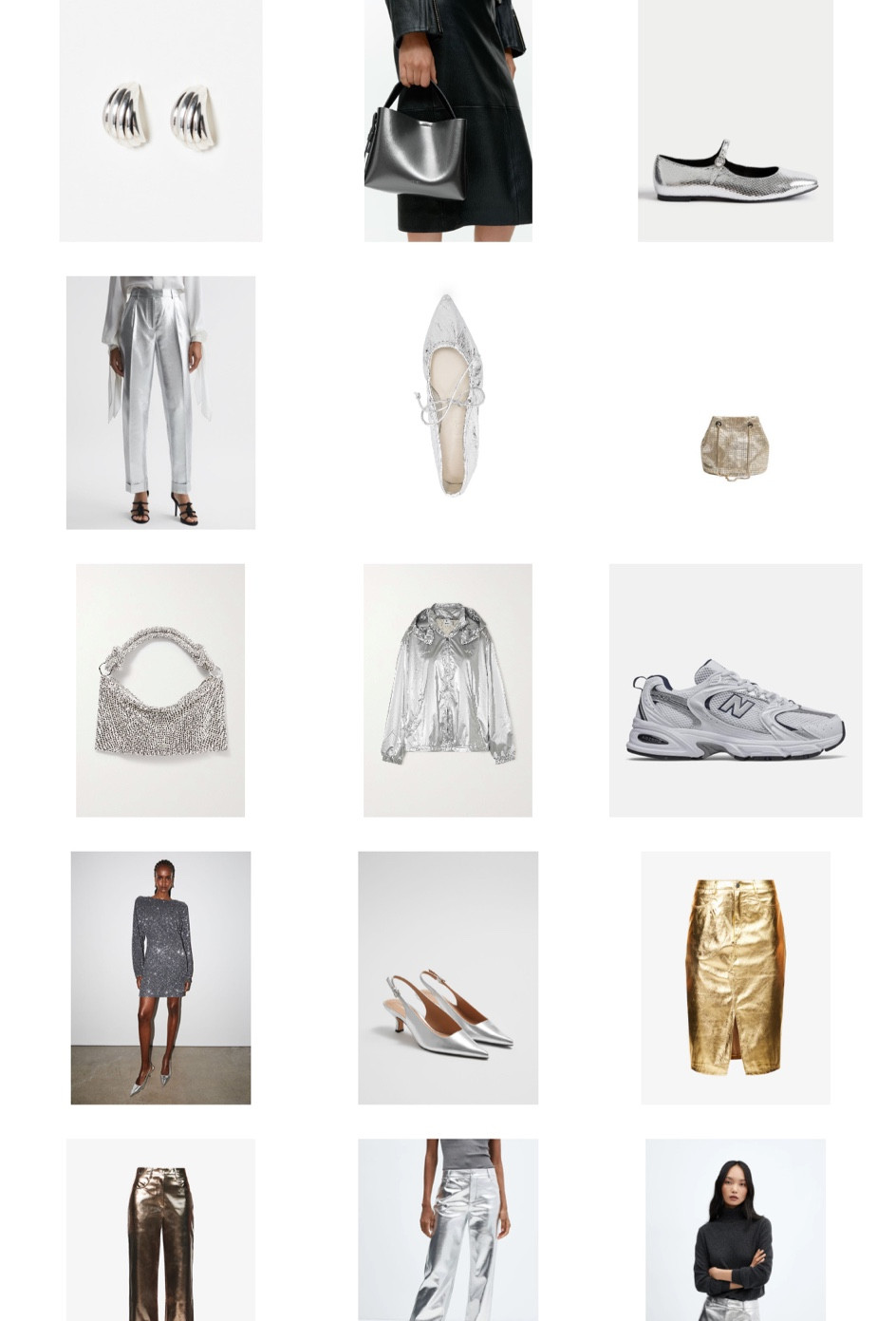 Metallics, silver, gold 