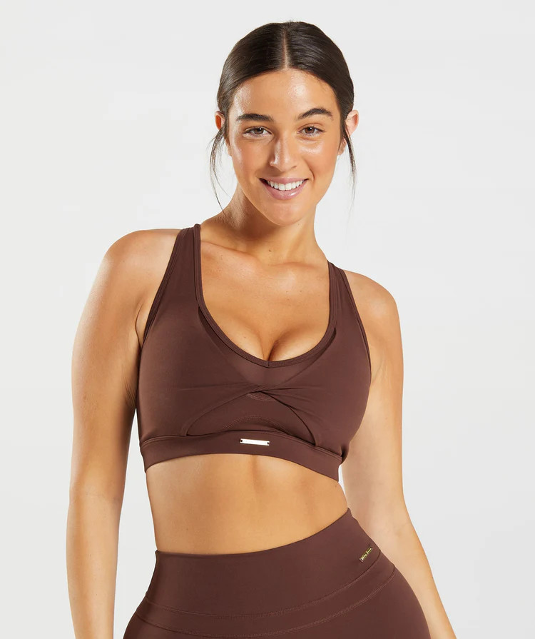 Gymshark Whitney Mesh Sports Bra - Rekindle Brown | Gymshark (Global)