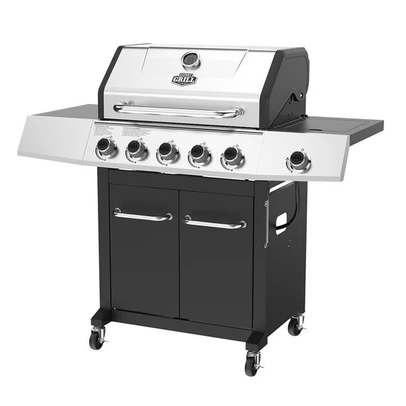 Expert Grill  5-Burner Propane Gas Grill with Wheels and Side Burner, Stainless Steel | Walmart (US)