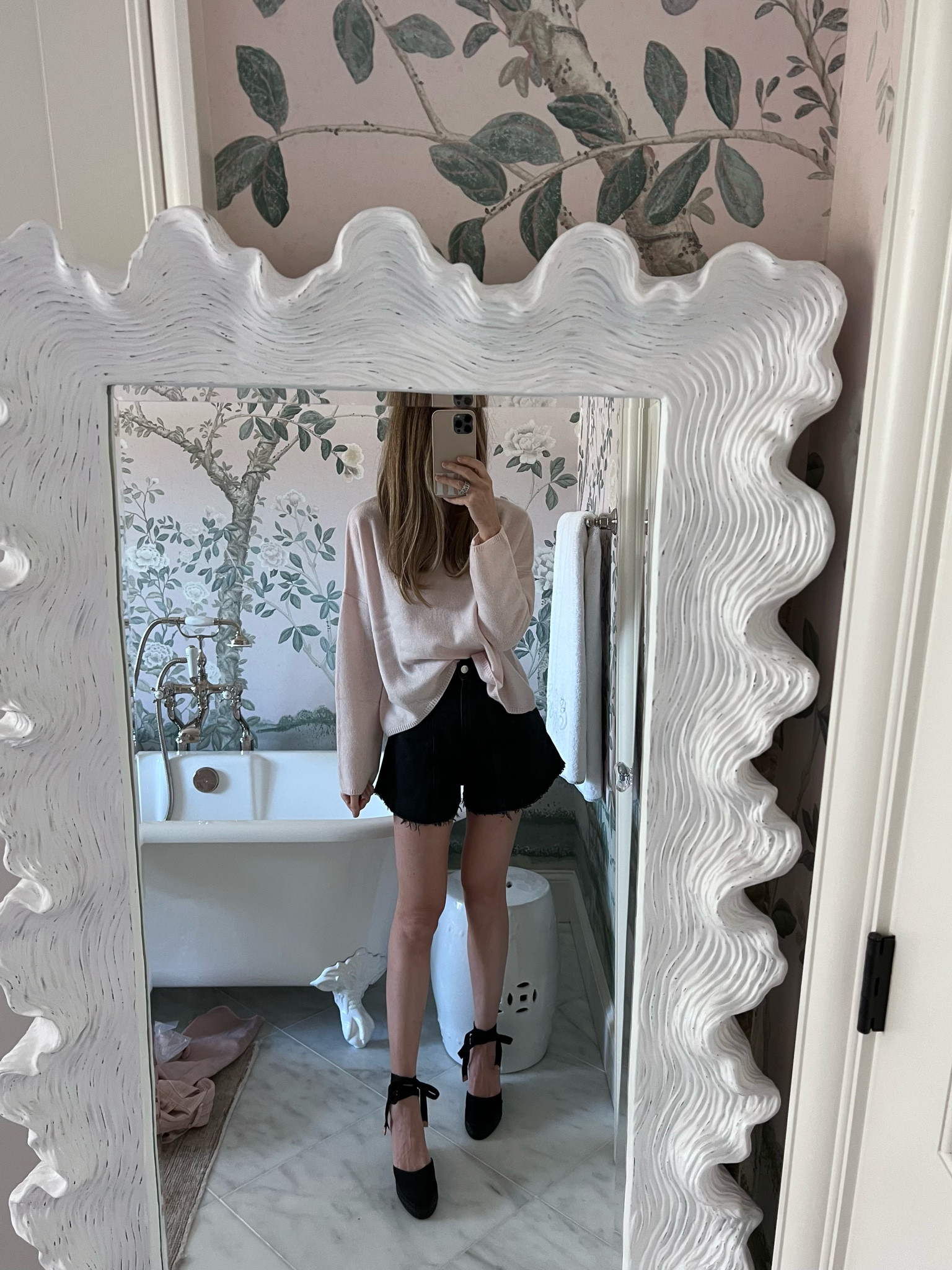 The sweater also looks great with these black denim shorts and espadrilles! Size 0 in the sweater, 32 in the shorts and a size 36 in the espadrilles - all my true sizes

#LTKshoecrush #LTKworkwear #LTKstyletip