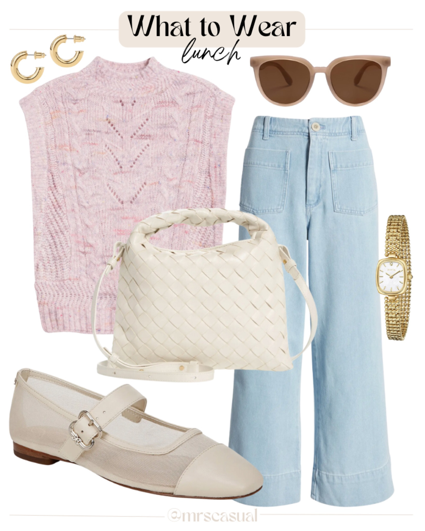 Favorite wide leg jeans lunch casual outfit idea 

#LTKxNSale #LTKShoeCrush #LTKFindsUnder100